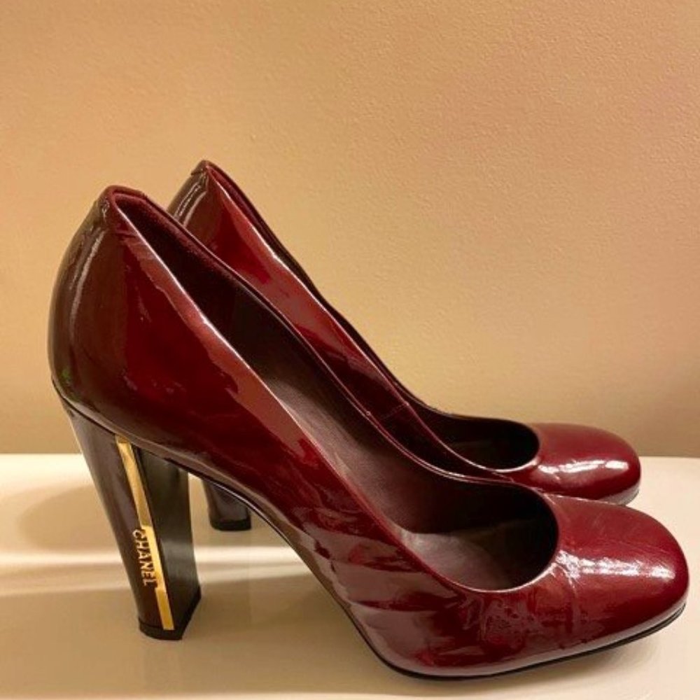 Burgundy with Chanel Pumps